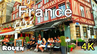 Rouen France🇫🇷, A Walk in ROUEN - 4K HDR fps60 [4K] relaxing WALKING TOURS, summer day in Rouen