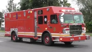 Hartford, CT Fire Department Tac 1 & Police Cruiser 17 Responding w/ Heavy Q & Air Horn
