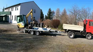 BauVLOG 12 Start 2024 Minibagger von der Baustelle holen mit Multicar M25 4x4 und Yanmar SV18