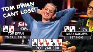 Incredible Luck Of Tom Dwan In 5 Poker Hands!