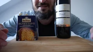 ASMR Eating Italian Food – Panettone + Barolo (wine) | Food & Drink