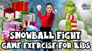 Christmas Snowball Game Exercise | Learn How To Throw A Ball | Indoor Workout For Kids