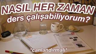 NASIL HER ZAMAN DERS ÇALIŞABİLİYORUM?🫢 | MOTİVASYONUMU NASIL YÜKSELTİYORUM? | *canlandırma*