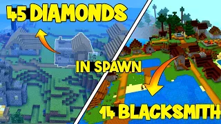 💥😱45 DIAMONDS 💎 & 14 BLACKSMITH🤩 At spwan || Minecraft 1.20+ seeds pocket edition