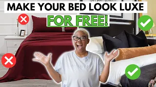 How to Make Your Bed Look Like a Luxury Hotel for FREE! | 5 Designer Bedding Hacks