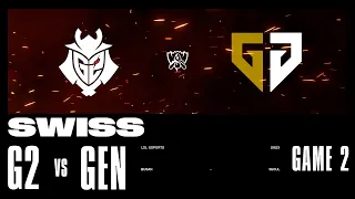 G2 vs. GEN - Game 2 | Swiss Stage | 2023 Worlds | G2 Esports vs Gen.G (2023)