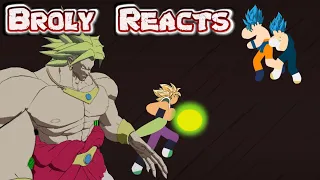 Goku and Vegeta Vs Broly Stick fight Broly Reacts