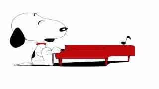 Snoopy playing "Happy Birthday" song on piano