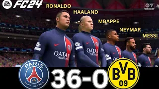 WHAT HAPPEN IF MESSI, RONALDO, MBAPPE, NEYMAR, PLAY TOGETHER ON PSG VS DORTMUND