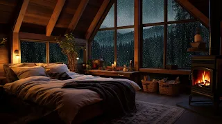 Enjoy Peace and Have A Good Sleep In A Cozy Room On A Rainy Day | Sounds For Relaxation and Sleep