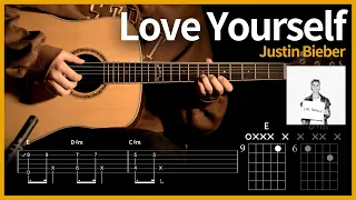 276.Justin Bieber - Love Yourself  【★★☆☆☆】 | Guitar tutorial | (TAB+Chords)