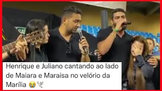 HENRIQUE E JULIANO CANTANDO BEIJA-FLOR NO VELÓRIO DA MARÍLIA MENDONÇA