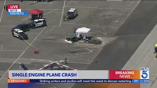 2 dead as plane crashes, catches fire at Van Nuys Airport