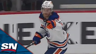 Oilers' Connor McDavid Is First to 40 Goals With A Smooth Breakaway Finish