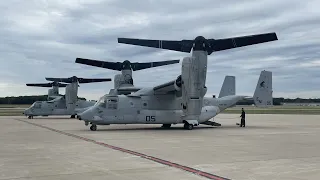 Takeoff and Landing of Two MV-22 Ospreys in Muskegon MKG/KMG