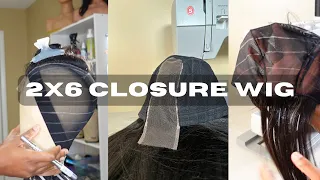 How to make a 2x6 closure wig on a sewing machine for beginners - look & learn
