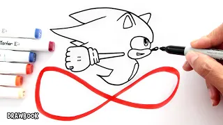How to draw SONIC RUNNING (Sonic Prime Season 2) forming loop legs