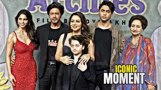 Shahrukh Khan with Family Iconic Moment at The Archies Premiere | Gauri Khan, Aryan, Suhana, Abram