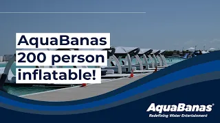 AquaBanas 200 Person LUXURY inflatable resort system at Lago Mar in Texas!