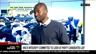 ANC's integrity committee to look at the party candidate list