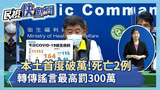 快新聞／本土首度破萬！　增11,353例、2死　新北4552最嚴峻－民視新聞