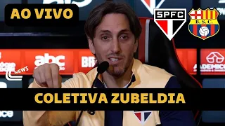 COLETIVA ZUBELDIA AO VIVO SÃO PAULO X BARCELONA DE GUAYAQUIL - COPA LIBERTADORES DIRETO DO EQUADOR