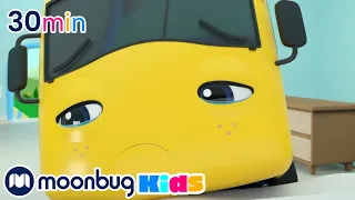 Buster Breaks the flower pot!!| Go Buster | Cars, Trucks & Vehicles Cartoon | Moonbug Kids