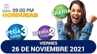 Sorteo 09 PM Loto Honduras, La Diaria, Pega 3, Premia 2, VIERNES 26 de noviembre 2021 |✅🥇🔥💰