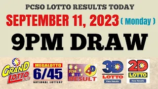 Lotto Result Today 9pm Draw September 11, 2023 6/55 6/45 4D swertres ez2 Pcso