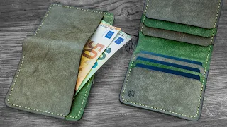 Making leather bifold wallet which fits 💶💷💵 bills "Bulwark" 💵💳 [PDF Pattern] #asmrcrafts