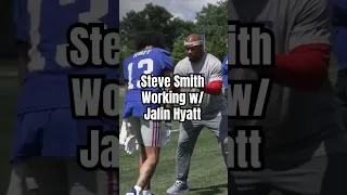 NFL Legend Steve Smith working w/ New York Giants Jalin Hyatt *MUST WATCH #nfl #fyp #shorts #explore