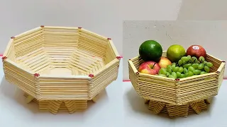 DIY Fruit Basket  With Ice Cream Sticks| DIY Multipurpose Box With Popsicle Sticks | Diy Crafts