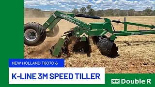 T6070 and Kline Ag 3m Speed Tiller in Action