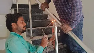Stainless steel full railing installation process। How to make stainless steel hand railing
