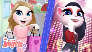 🛍️ Princess Pink vs. Rockstar Glam! 🧑‍🎤 Fashion Showdown in My Talking Angela 2 #shorts