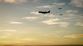 SPOTTED: Air Force One flying today with extensive fighter escort, somewhere in the Middle East.