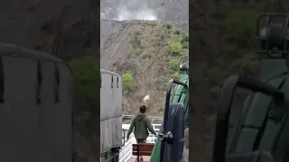 Massive rock fall down