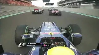 Mark Webber onboard start Abu Dhabi GP 2010