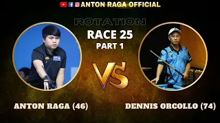 ANTON RAGA(46) VS. DENNIS ORCOLLO(74) | ROTATION | RACE 25 | PART 1 OF 2