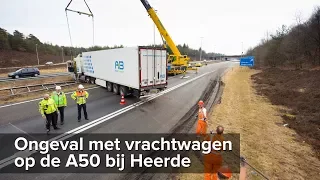 Berging vrachtwagen in middenberm A50 Heerde (+timelapse) - ©StefanVerkerk.nl