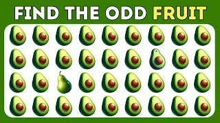 Find the ODD One Out - Fruit Edition🍓Easy, Medium, Hard Levels | Emoji Quiz