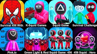 Survival 456 With Super Hero,K-Squid Games Sniper Challenge,Squid Game,Pink.io,Green Light Red Light