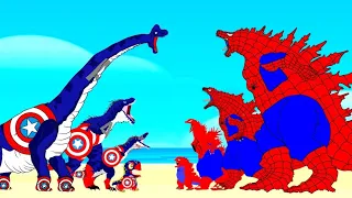 Evolution Of GODZILLA SPIDER vs Evolution Of DINOSAURS CAPTAIN-AMERICA: Who Is The King Of Monsters?