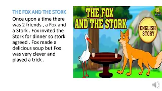 THE FOX AND THE STORK, STORY FOR KIDS