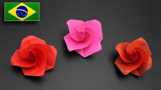 Origami de Rosa Muito Fácil - Tutorial PT-BR