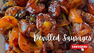 Restaurant Style Devilled Sausages I Spicy Devilled Sausages I Sausages Recipes