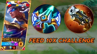 Bruno build and emblem 10x Feed challenge - Mobile Legends Bang Bang