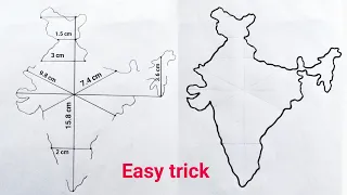 India map easy ideas | India map easy trick idea | How to draw India map easily step by step