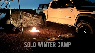 Solo winter camping on ( North Texas ) campground (ASMR) 1 night.