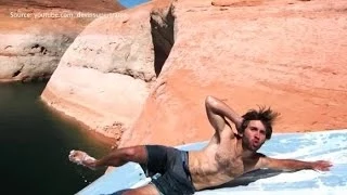 Slip'N Slide Atop 50 Foot Cliff